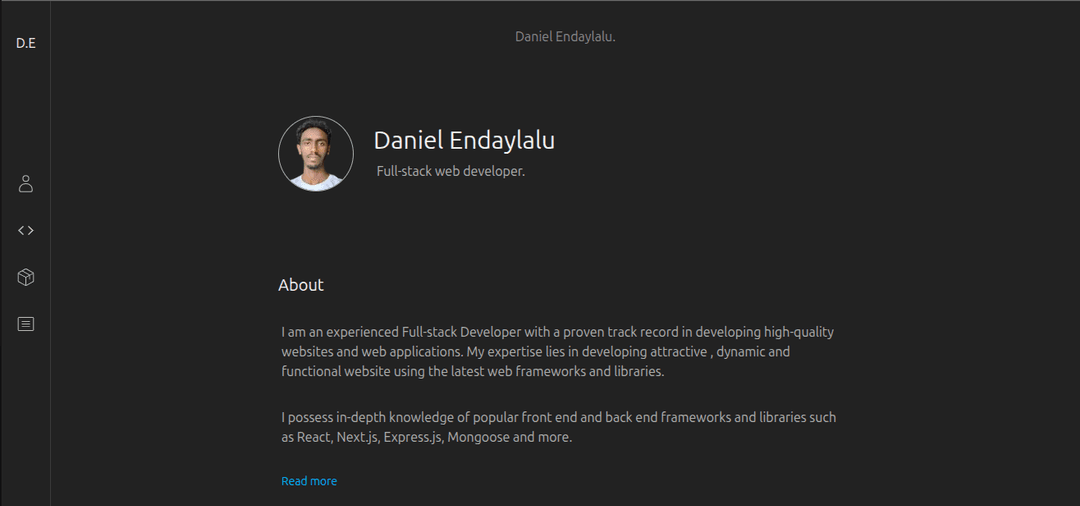 Personal portfolio website. (D.E)